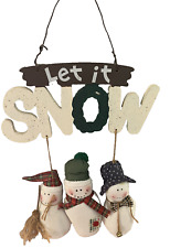 Let It Snow Hanging Wall  Plaque  Snowman Holiday Christmas Decor Lilian Vernon picture