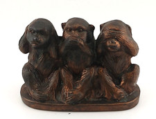 Three (3) Copper Monkeys in the "See, Hear, Speak No Evil" Genre: PRICE REDUCED picture