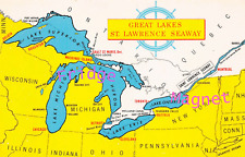 Great Lakes St Lawrence Seaway Nautical Ship Map Soo Locks Fridge Magnet 2