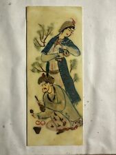 Vintage Decorative Persian Indian Mughal Hand Painted Scene On Bone picture