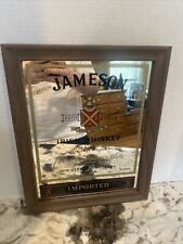 John Jameson Irish Whiskey Limited Signed Wood Frame Bar Mirror ~ Nice picture