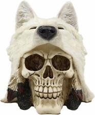 Ebros Koitsenko Warrior Chief White Wolf Skull Statue Gothic Figurine Halloween picture