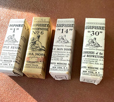 Humphreys Homeopathic Medicine Boxes Lot of 4,No. 1, 6, 14 & 30 picture