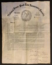 1850 NYC ENGLISH LIFE INSURANCE SOCIETY VELLUM St Louis MO CONTRACT LAW HISTORY picture