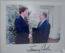 President Jimmy Carter with Arkansas Governor Bill Clinton Photo Full Signature  picture