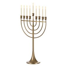 Vintiquewise QI004119.GD.M Modern Solid Metal Judaica Hanukkah Menorah  picture