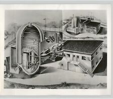 ARTISTIC Sketch of Nuclear Reactor Design, USA 1955 VTG Architecture Press Photo picture