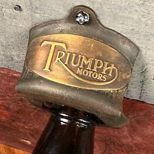 Triumph Motors Die Cast Metal Wall Mounted Bottle Opener Screws Included picture