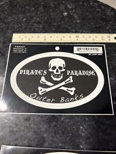 Outer Banks NC North Carolina OBX Sticker Pirates Paradise Black White picture