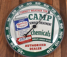 Vintage Camp REVIVIT Sewage Treatment Chemicals Advertising Thermometer SIGN picture