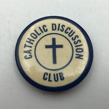 Vtg Antique CATHOLIC DISCUSSION CLUB 1-1/4