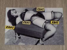 4X6 Vintage Artistic Bondage Photo Of Bettie Page Tied To Ottoman In Lingerie picture