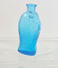 1970's Aqua Blue Glass Fish Bottle~Wheaton Reproduction Fisches Bitters~Sun~3