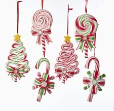 Kurt Adler Peppermint Candy Lollipop Ornaments - Set of 6 picture