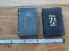 Antique German Hallmarked Incised Pewter Book Cover With Miniature Praying Book picture