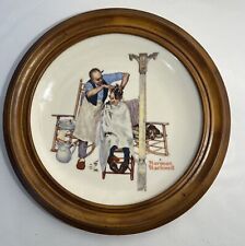 Vintage 1977 Gorham Fine China Norman Rockwell Summer Shear Agony Plate W/Frame picture