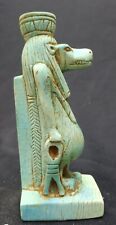 ANCIENT EGYPTIAN ANTIQUES Green Statue Of Crocodile God Sobek Egyptian Nile BC picture