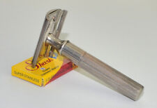 Early Gillette Nickel Plated Fat Handle DE Tech Razor, NICE VALUE picture