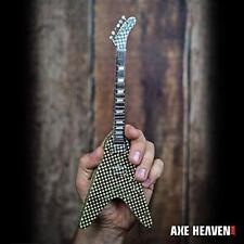 AXE HEAVEN Licensed Rick Nielsen Checkered Flying V MINIATURE Guitar Display picture