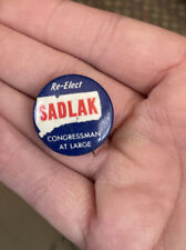 1950s Connecticut Congress At Large Campaign Pin Button Re-elect Antoni Sadlak picture