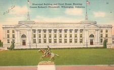 Vintage Postcard Municipal Building & Courthouse Rodney's Monument Wilmington DE picture