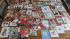 Vintage Lot 80+ Valentines Cards Mid 1900's to 60's picture