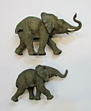 Mom Baby Vintage 1990s Elephants Realistic Life Like Figurine Resin Mold FREE SH picture