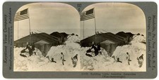 ANTARCTICA STEREOVIEW - Buildings at Little America - Keytone "G" Series 1930s picture