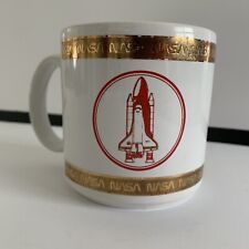 NASA Space Port USA Vintage Space Shuttle Gold Print Coffee Mug picture