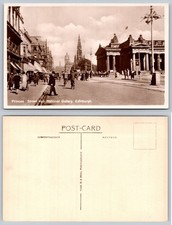 Princes Street Edinburgh Scotland RPPC National Gallery Scott Monument Vintage picture