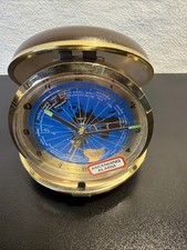 Vintage Bulova Quartz World Time Travel Alarm Clock B6008 Clamshell Map Sticker picture