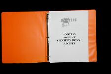 LIMITED MADE Hooters Product Recipe Training Manual Book duplicate copy of 1999 picture