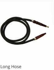 72 Inches Long Leather Like Wrapped Wooden Handle Hookah Hose BLACK picture