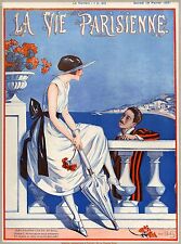 1921 La Vie Parisienne Sur La French Riviera France Travel Advertisement Poster picture