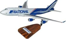 National Airlines Boeing 747-400F Desk Top Display Wood Model 1/144 SC Airplane picture