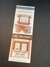Vintage Kansas Matchbook “The Manufacturers State Bank” Leavenworth picture