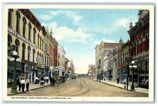 c1920 Main Street East From Neil Exterior Building Champaign Illinois Postcard picture