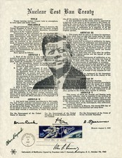Astronaut Archives offers Alan Shepard  signed  Nuclear  Test Treaty Certificate picture