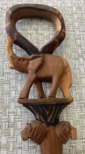 36 1/2” African Hand carved 1/2 Twisted Walking Cane/Stick picture