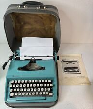 Vintage 1966 Remington Ten Forty Portable Typewriter Turquoise W/ Case & Manual picture