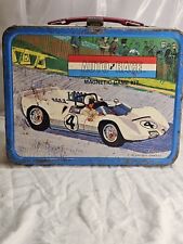 Vintage 1967 Auto Race Lunch Box Without Thermos Read Description  picture