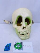 Vintage 97 Rare Trendmasters Blow Mold Foam Light Up Lite Green Skull Halloween picture