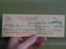 1912 Andalusia Alabama Bank Trust Wiggins & Straughn Cotton Seed Buyers Receipt picture