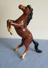 Vintage Mortens Studio Brown Bay Rearing Horse Porcelain Figurine Glossy picture