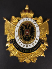 Antique Josef Zimbler Veteran Army Badge Austria-Hungary Enamel Metal picture