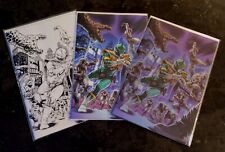 MMPR Power Rangers: The Return #3 Book Set C2E2 Eskivo Virgin,Foil B&W picture