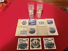 Holland America Line, Lot 7 Coasters,  2 NEW GLASSES-4 new COA in Packag-3 used picture
