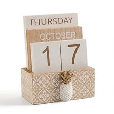 Perpetual Calendar Wooden Blocks Calendar for Home Office Desk Date Week Month  picture
