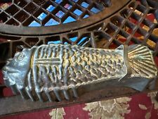10” Beautiful Antique Metal Fish Mold • Decorative French Country Decor picture