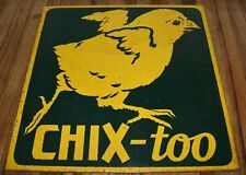 Vintage 16x16 Dekalb Chix Too Masonite Chicken Advertising Farm SIGN picture